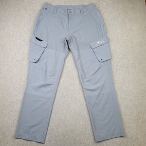 Grundens Breakwater Cargo Pants Mens 34x30 Gray Fishing Wind Rain Performance